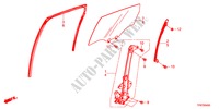 HINTERE TUERFENSTERSCHEIBE/REGLER für Honda CROSSTOUR EX 5 Türen 5 gang automatikgetriebe 2010