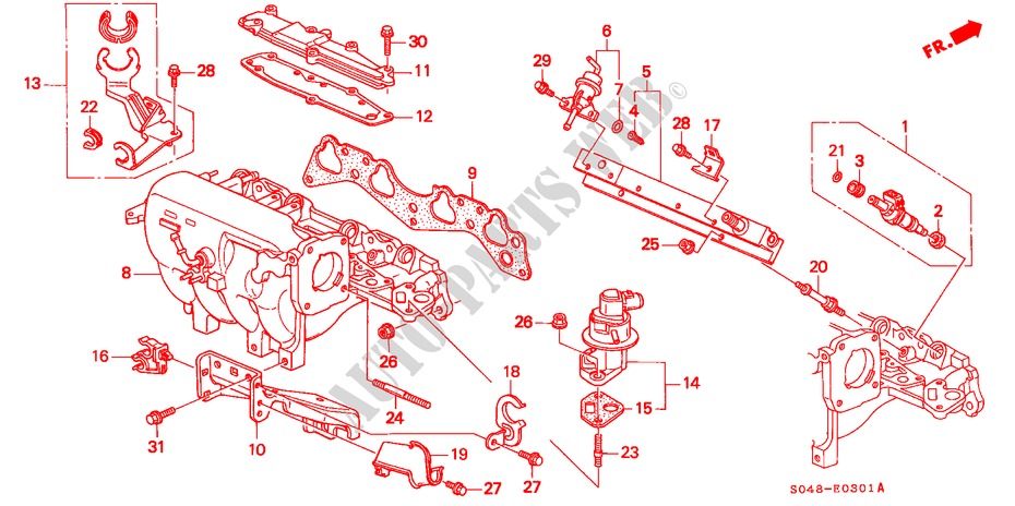 ANSAUGKRUEMMER (GLI/VTI 1.5L) für Honda CIVIC GLI 4 Türen 4 gang automatikgetriebe 1997