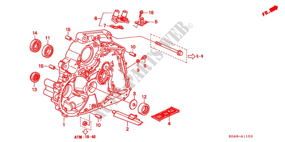 DREHMOMENTWANDLERGEHAEUSE(1.6L SOHC) für Honda CIVIC GLI 4 Türen 4 gang automatikgetriebe 1997