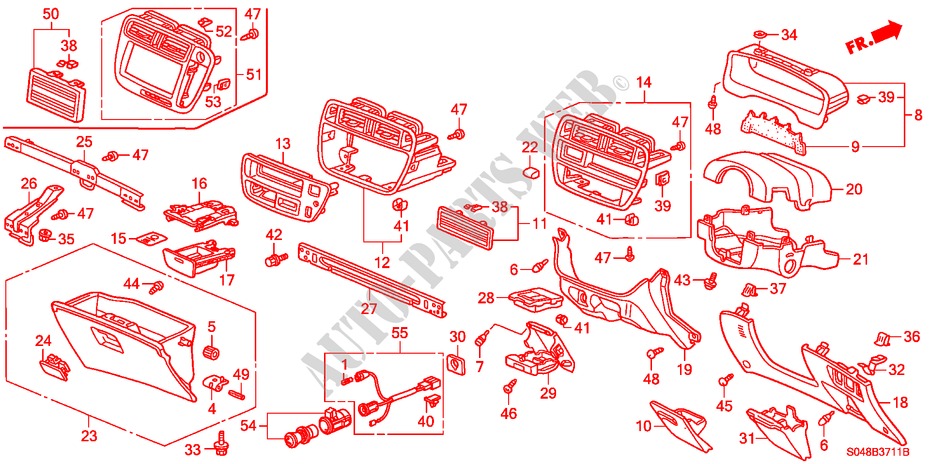 INSTRUMENTENBRETT(RH) für Honda CIVIC GLI 4 Türen 5 gang-Schaltgetriebe 1997