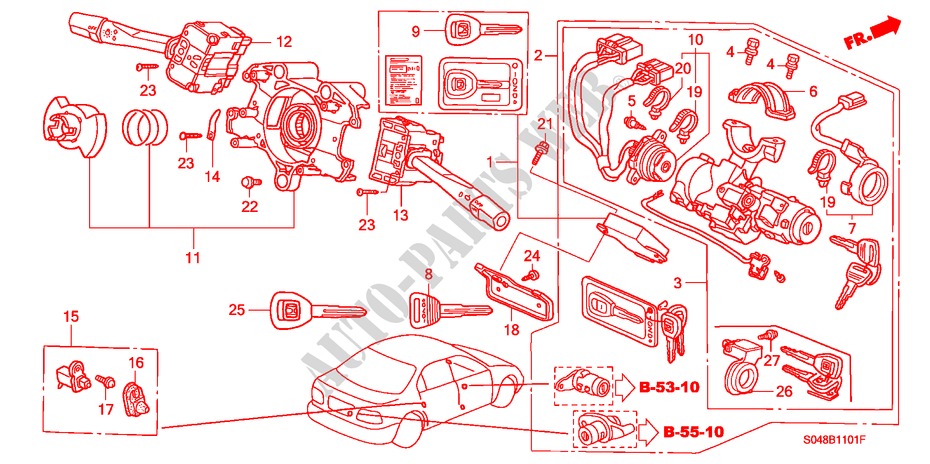 KOMBISCHALTER(RH) für Honda CIVIC GLI 4 Türen 5 gang-Schaltgetriebe 1997
