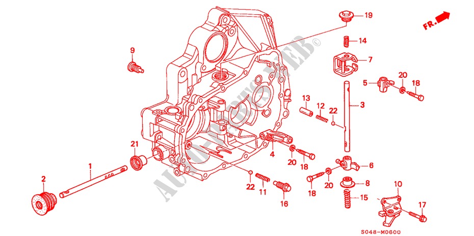 SCHALTSTANGE/SCHALTHEBELHALTERUNG (SOHC) für Honda CIVIC GLI 4 Türen 5 gang-Schaltgetriebe 1997