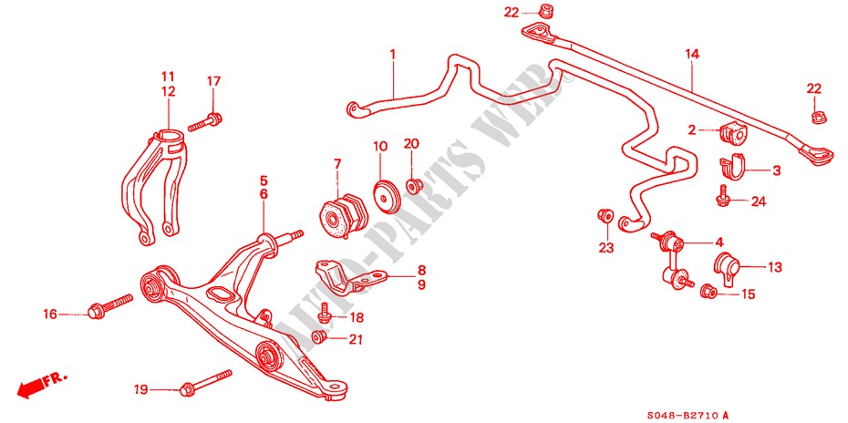 STABILISATOR, VORNE/ UNTERER ARM, VORNE für Honda CIVIC GLI 4 Türen 5 gang-Schaltgetriebe 1997