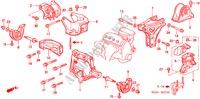 MOTORBEFESTIGUNGEN(MT) (EX/EXI/GLI/LXI/VTI) für Honda CIVIC GLI 4 Türen 5 gang-Schaltgetriebe 2000