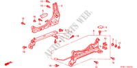 VORNE SITZKOMPONENTEN (R.) (MANUELLER GLEITER) für Honda CIVIC VTI 4 Türen 5 gang-Schaltgetriebe 2000
