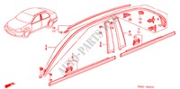 ZIERLEISTE für Honda CIVIC EX 4 Türen 4 gang automatikgetriebe 2000