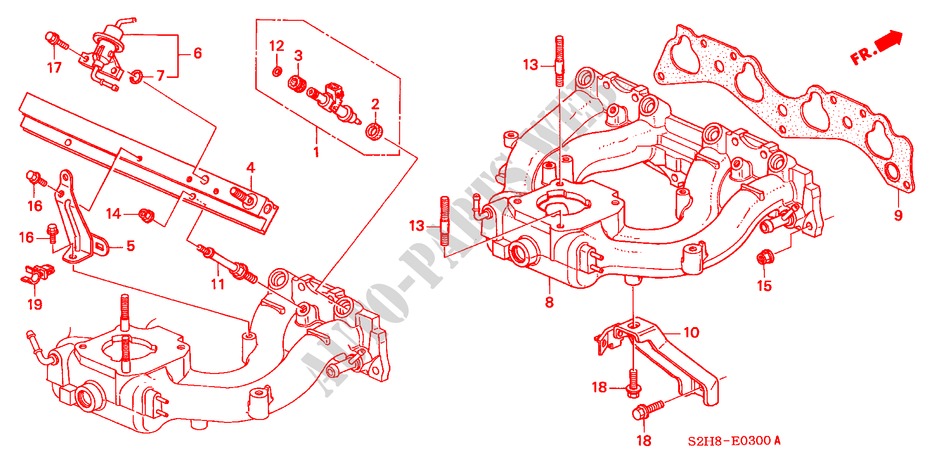 ANSAUGKRUEMMER (SOHC) für Honda HR-V 4WD 3 Türen 5 gang-Schaltgetriebe 2001