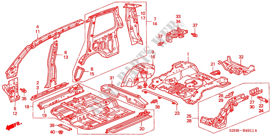 INNENBLECHE(5 DOOR) für Honda HR-V 4WD 5 Türen 5 gang-Schaltgetriebe 2001
