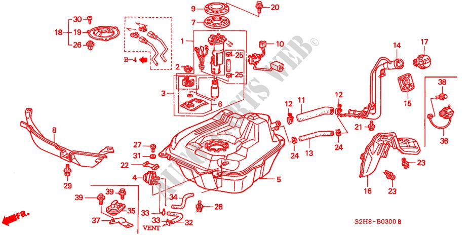 KRAFTSTOFFTANK für Honda HR-V 4WD 3 Türen 5 gang-Schaltgetriebe 2001