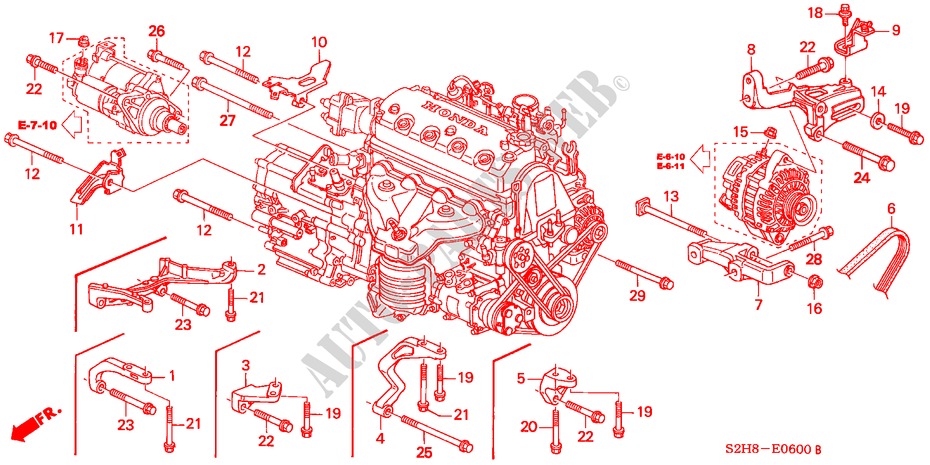 LICHTMASCHINENHALTERUNG für Honda HR-V 4WD 5 Türen 5 gang-Schaltgetriebe 2001