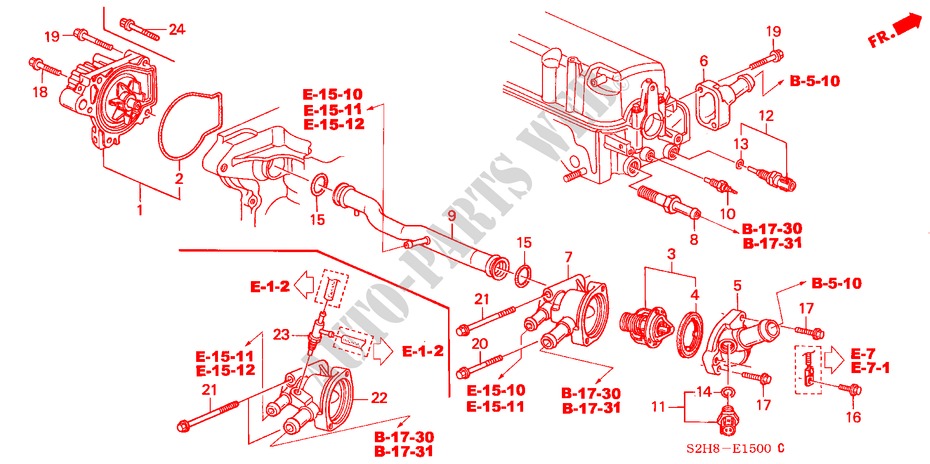 WASSERPUMPE/SENSOR für Honda HR-V 4WD 3 Türen 5 gang-Schaltgetriebe 2001