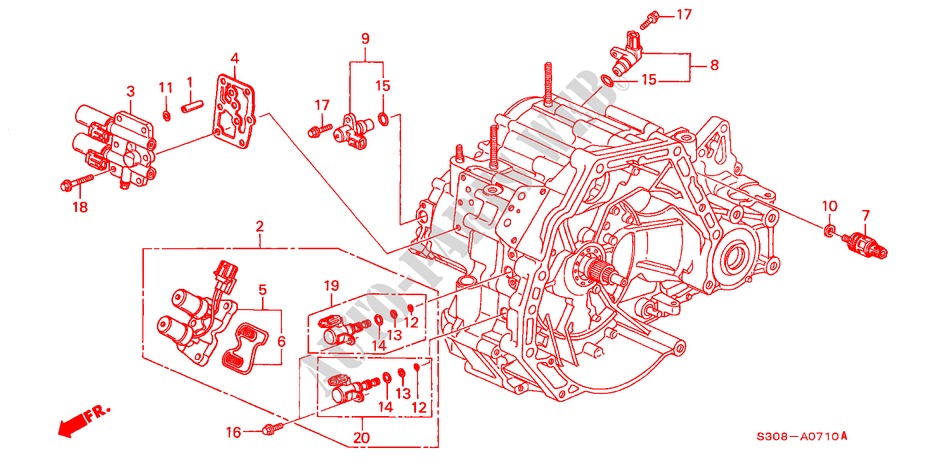 SENSOR/SOLENOID für Honda PRELUDE SI 2 Türen 4 gang automatikgetriebe 1997