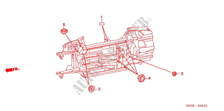 GUMMITUELLE(UNTEN) für Honda CIVIC 1.6 LS 4 Türen 4 gang automatikgetriebe 2005