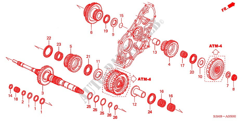 HAUPTWELLE für Honda CIVIC 1.6 LS 4 Türen 4 gang automatikgetriebe 2005