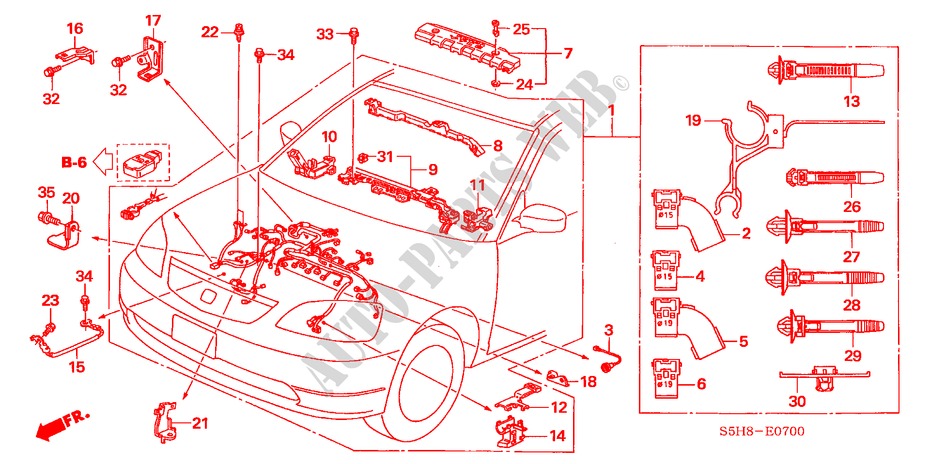 MOTORKABELBAUM(LH) für Honda CIVIC 1.6 LS 4 Türen 4 gang automatikgetriebe 2005