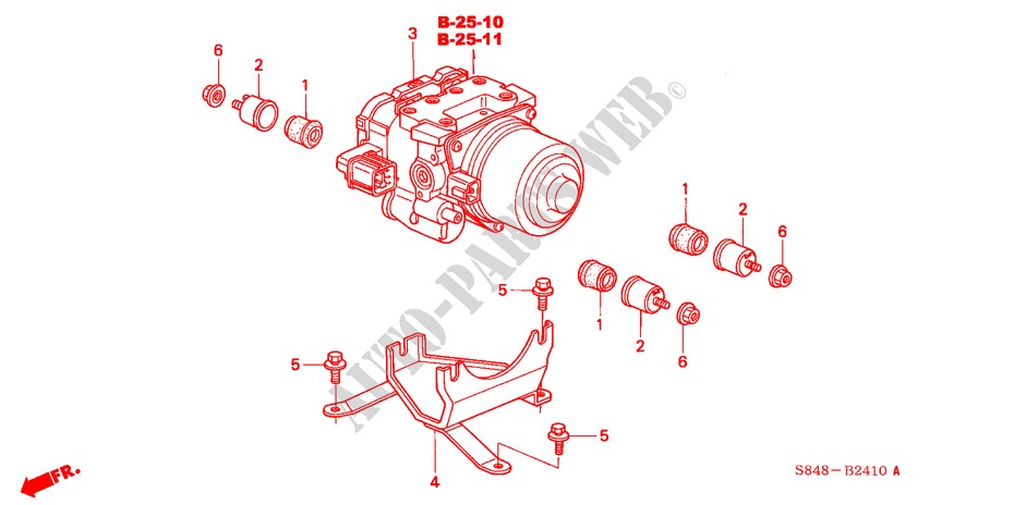 ABS MODULATOR(L4) für Honda ACCORD 2.3VTI 4 Türen 4 gang automatikgetriebe 2002