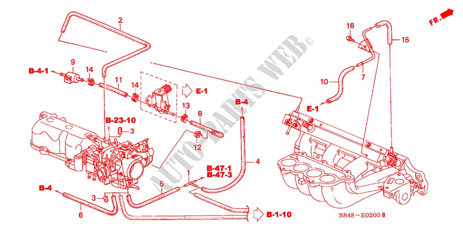EINBAULEITUNG/ROHRE(L4) für Honda ACCORD 2.3VTI 4 Türen 4 gang automatikgetriebe 2002