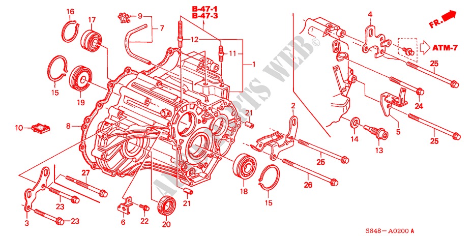 GETRIEBEGEHAEUSE(L4) für Honda ACCORD 2.3VTI 4 Türen 4 gang automatikgetriebe 2002