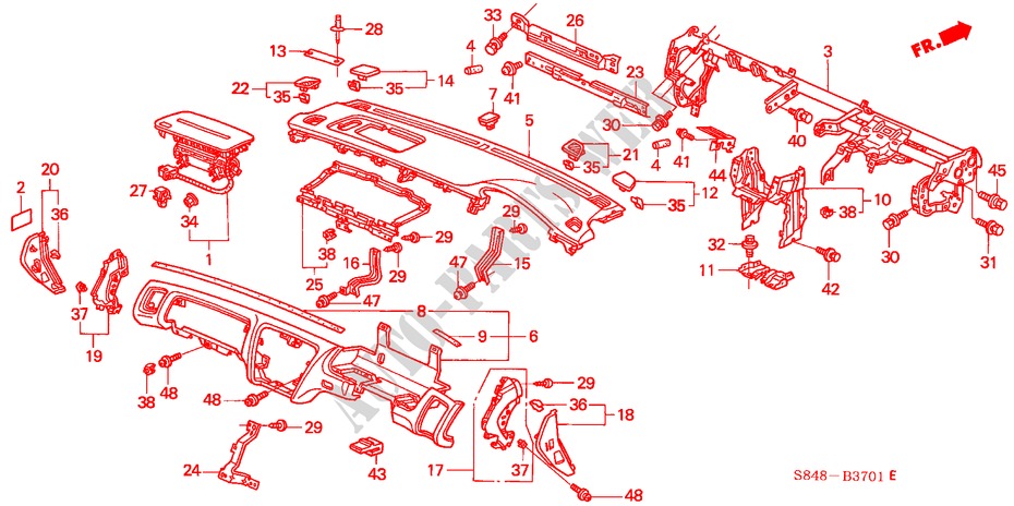 INSTRUMENTENBRETT(RH) für Honda ACCORD 2.3VTI 4 Türen 4 gang automatikgetriebe 2002