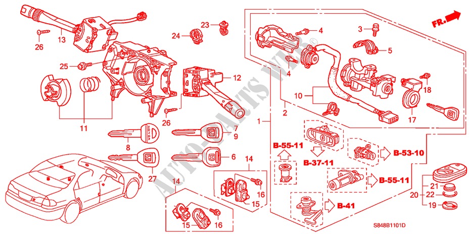 KOMBISCHALTER(RH) für Honda ACCORD 2.3VTI 4 Türen 4 gang automatikgetriebe 2002