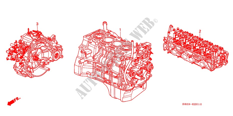 MOTOREINHEIT/ GETRIEBE KOMPL.(L4) für Honda ACCORD 2.3VTI 4 Türen 4 gang automatikgetriebe 1998