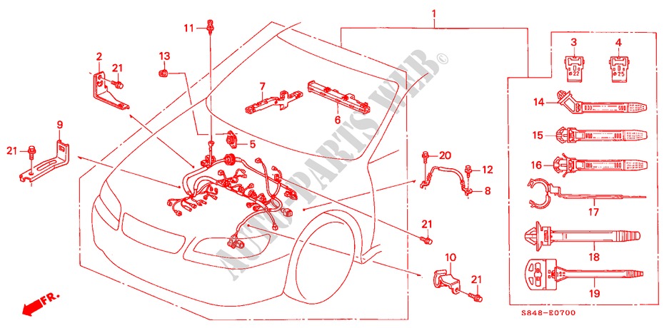 MOTORKABELBAUM(L4) (LH) für Honda ACCORD 2.3VTI 4 Türen 4 gang automatikgetriebe 1998