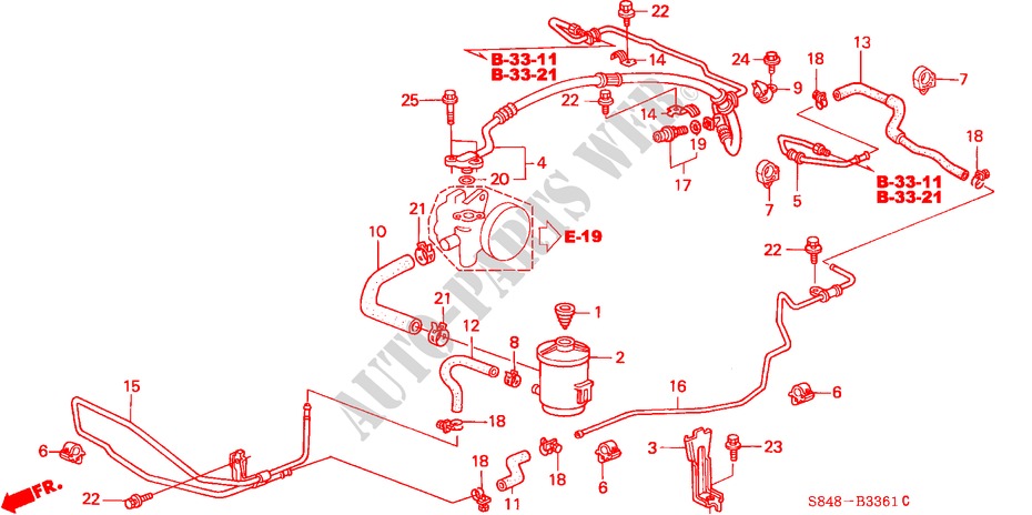 SERVOLENK LEITUNGEN (L4) (RH) für Honda ACCORD 2.3VTI 4 Türen 4 gang automatikgetriebe 2002