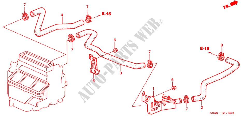 WASSERVENTIL(L4) (RH) für Honda ACCORD 2.3VTI 4 Türen 4 gang automatikgetriebe 2002