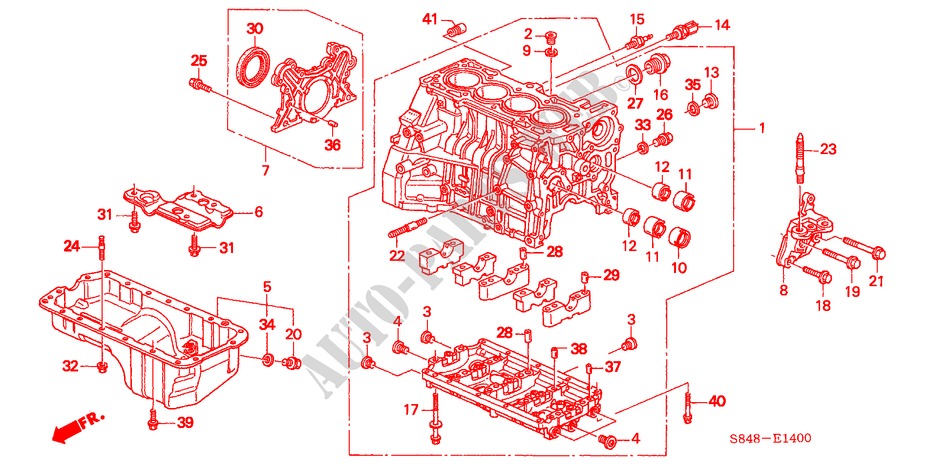 ZYLINDERBLOCK/OELWANNE (L4) für Honda ACCORD 2.3VTI 4 Türen 4 gang automatikgetriebe 1998