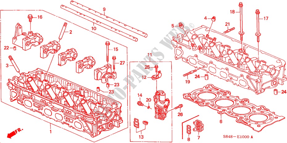 ZYLINDERKOPF(L4) für Honda ACCORD 2.3VTI 4 Türen 5 gang-Schaltgetriebe 2000