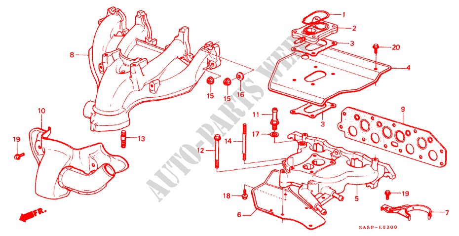 VERGASERISOLIERUNG/ KRUEMMER für Honda ACCORD EX 3 Türen 5 gang-Schaltgetriebe 1982