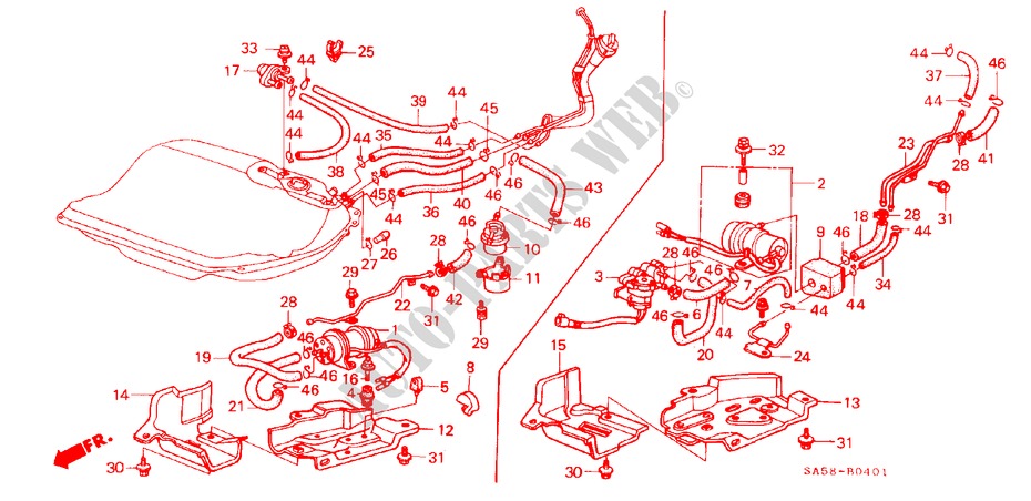KRAFTSTOFFPUMPE/KRAFTSTOFFSIEB für Honda ACCORD EX 4 Türen 4 gang automatikgetriebe 1984