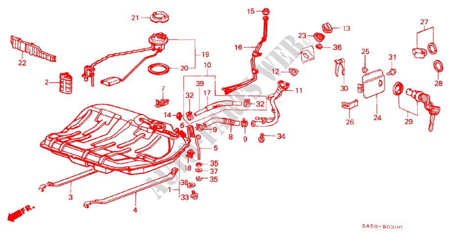 KRAFTSTOFFTANK für Honda ACCORD STD 4 Türen 4 gang automatikgetriebe 1985