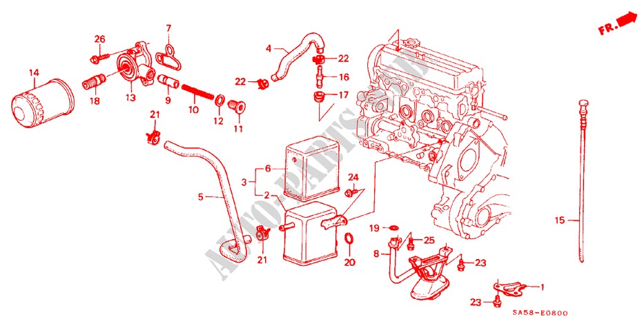 OELFILTER/OELMESS STAB für Honda ACCORD STD 3 Türen 5 gang-Schaltgetriebe 1984