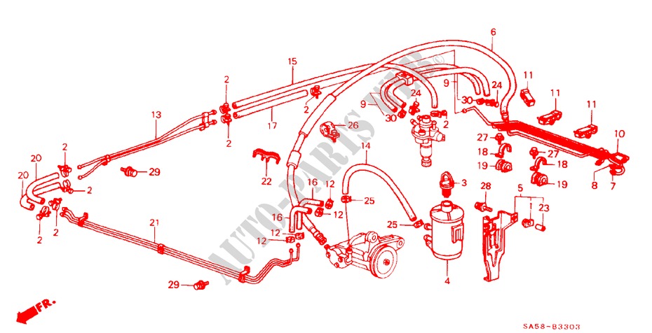 SERVOLENKSCHLAUCH/ROHR für Honda ACCORD EX 4 Türen 4 gang automatikgetriebe 1985
