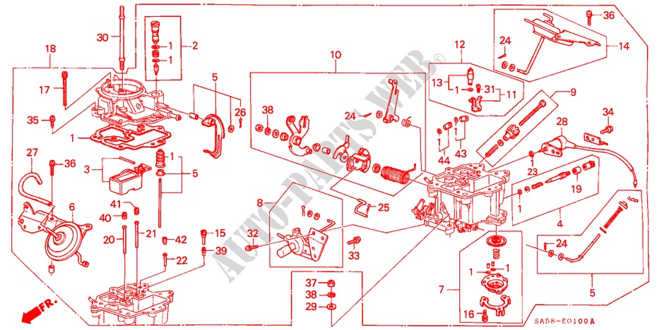 VERGASER für Honda ACCORD EX 4 Türen 4 gang automatikgetriebe 1984