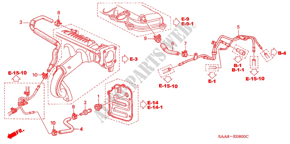 ENTLUEFTUNGSROHR für Honda JAZZ 1.3GLI 5 Türen 5 gang-Schaltgetriebe 2005