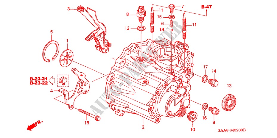 GETRIEBEGEHAEUSE für Honda JAZZ 1.3GLI 5 Türen 5 gang-Schaltgetriebe 2005