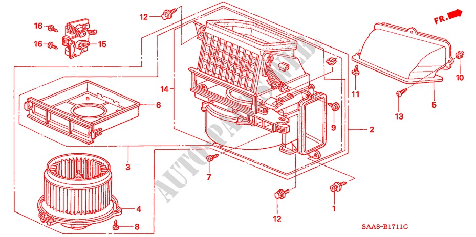 HEIZGEBLAESE für Honda JAZZ 1.3GLI 5 Türen 5 gang-Schaltgetriebe 2005