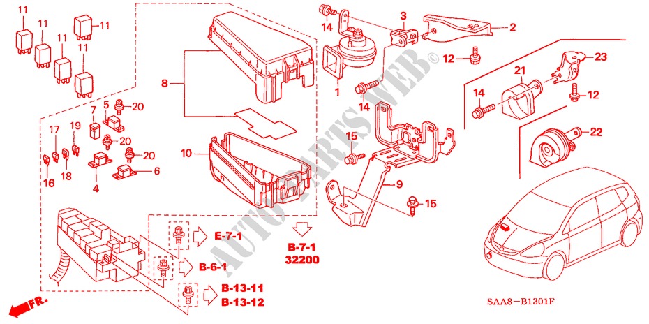 STEUERGERAT(MOTORRAUM) für Honda JAZZ 1.3GLI 5 Türen 5 gang-Schaltgetriebe 2005