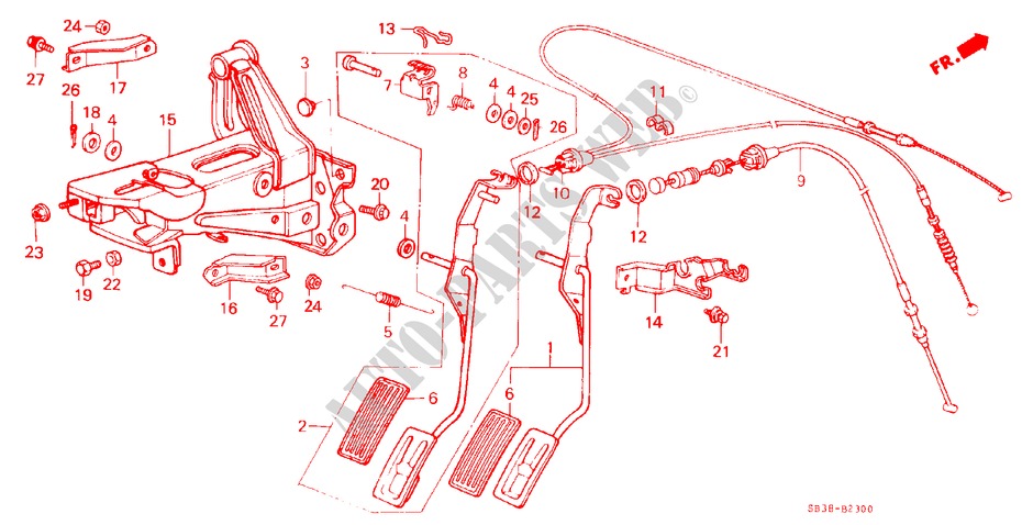 GASPEDAL für Honda CIVIC DX 1300 3 Türen 4 gang-Schaltgetriebe 1986