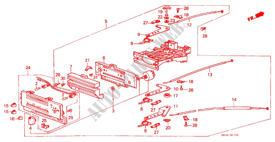 HEIZUNGSHEBEL für Honda CIVIC DX 1300 3 Türen 4 gang-Schaltgetriebe 1986