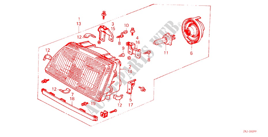 SCHEINWERFER für Honda CIVIC SHUTTLE DX 5 Türen 5 gang-Schaltgetriebe 1986