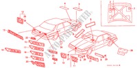 EMBLEME für Honda LEGEND EX 4 Türen 5 gang-Schaltgetriebe 1988
