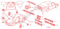 EMBLEME/WARNETIKETTEN für Honda ACCORD VTIL 4 Türen 5 gang-Schaltgetriebe 2007