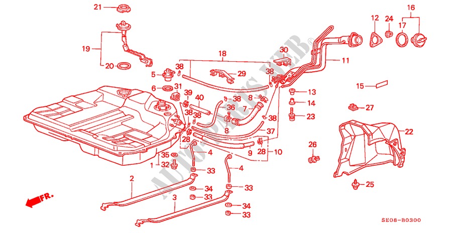 KRAFTSTOFFTANK für Honda ACCORD EX 3 Türen 4 gang automatikgetriebe 1986