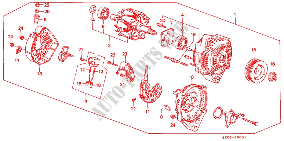 LICHTMASCHINE für Honda ACCORD STD 3 Türen 5 gang-Schaltgetriebe 1986