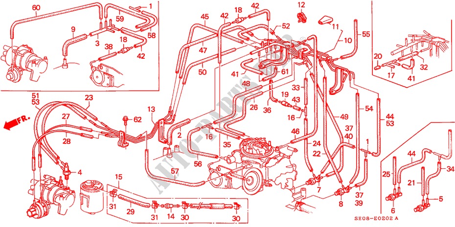 ROHR EINBAULEITUNG(3) für Honda ACCORD EX 4 Türen 4 gang automatikgetriebe 1986
