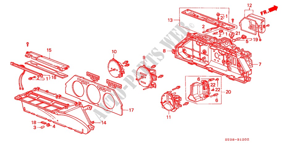 TACHOMETER KOMPONENTEN (ND) für Honda ACCORD EX 4 Türen 4 gang automatikgetriebe 1986