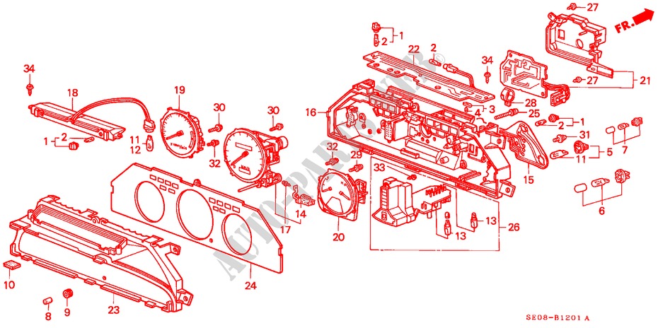 TACHOMETER KOMPONENTEN (NS) für Honda ACCORD STD 4 Türen 5 gang-Schaltgetriebe 1986
